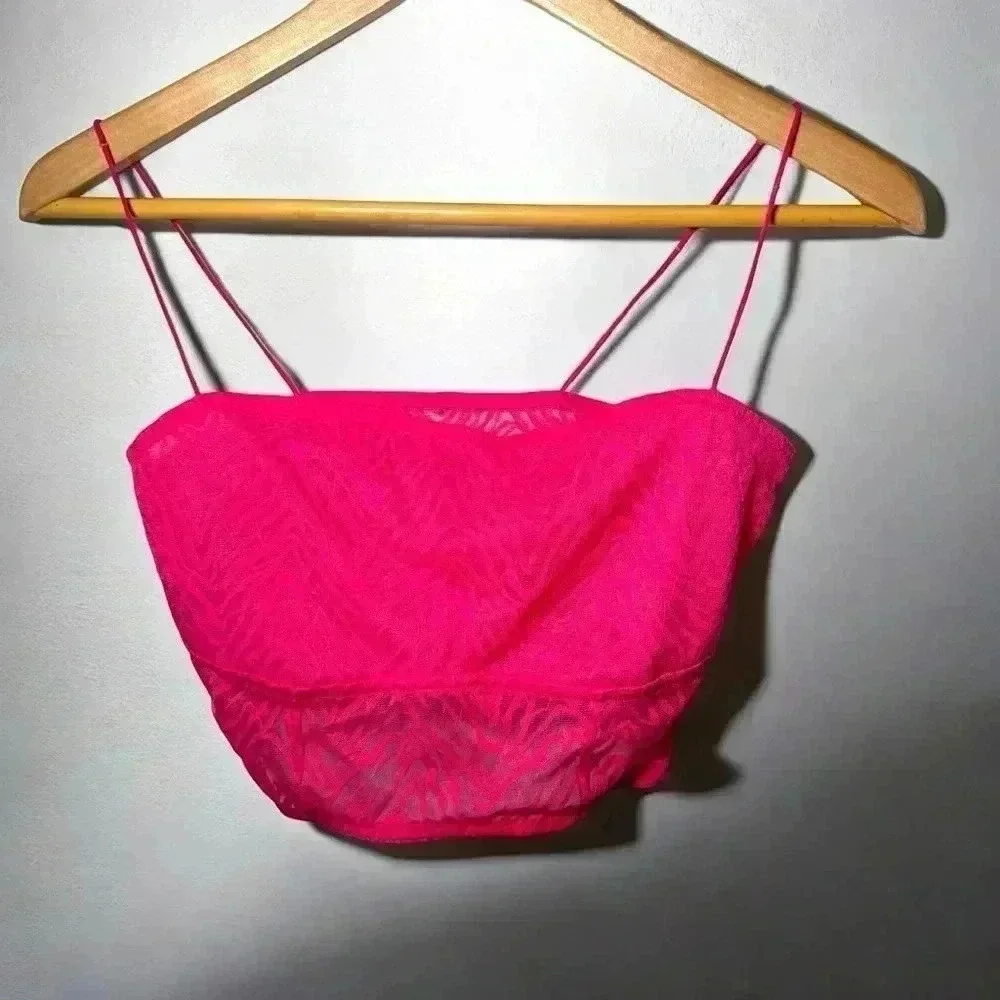La Senza pink sheer zebra printed bralette L - Picture 1 of 6